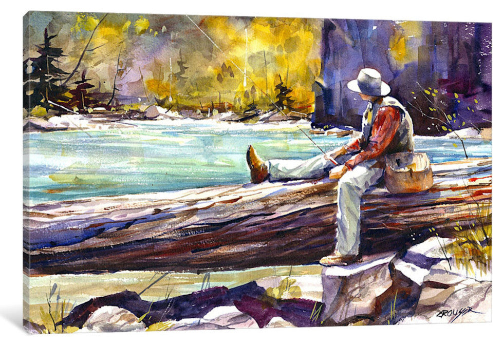 "Fishing Time" by Dean Crouser, 26x18x1.5