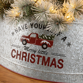 40.5"D Christmas Galvanized Metal Truck Tree Collar