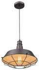 Friedrich Industrial Style 1-Light Oil Rubbed Bronze Ceiling Mini Pendant, 14"