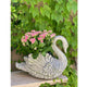 Urban Designs Swan Cast Stone Planter Garden Decor, Grey