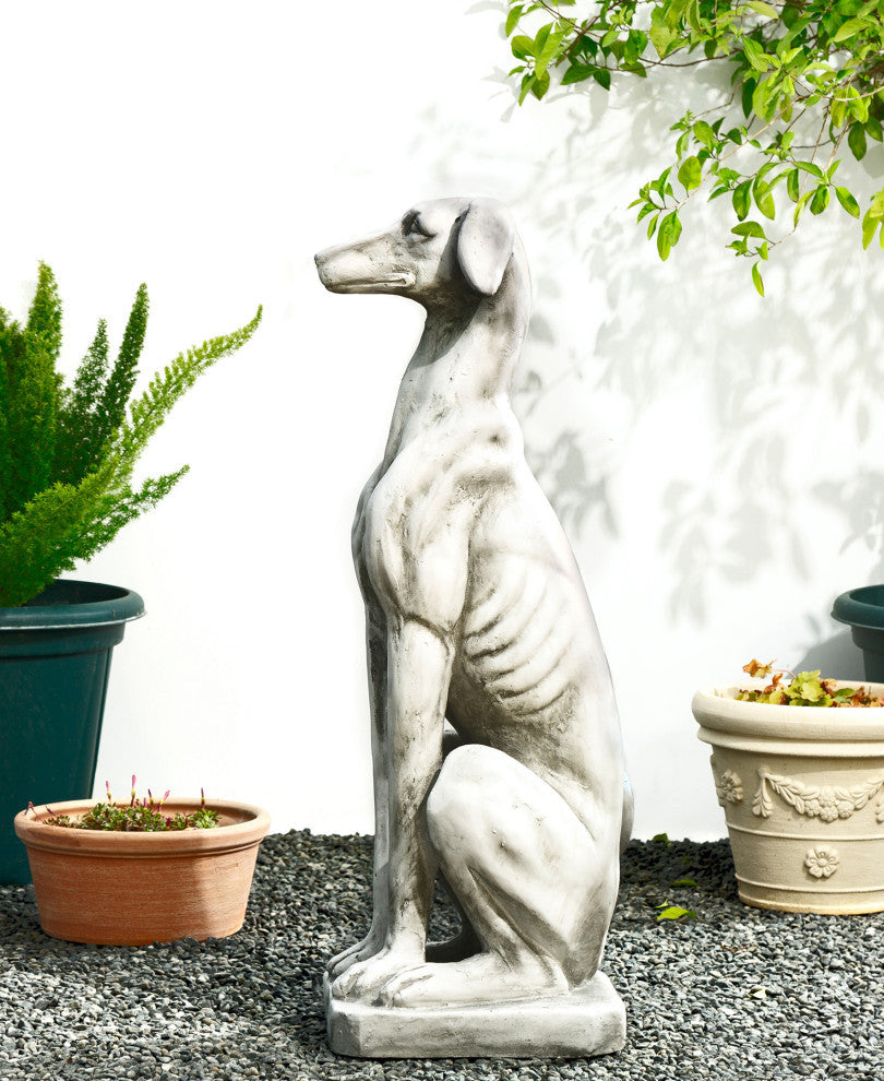 32"H MGO Sitting Dog Garden Statue