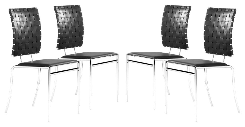 Criss Cross Dining Chair, Set of 4 Black