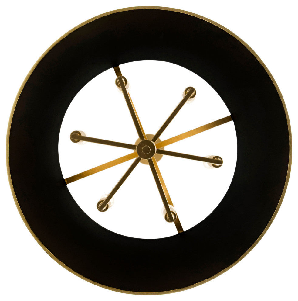 Coco 6-Lt  Pendant - Matte Black/French Gold
