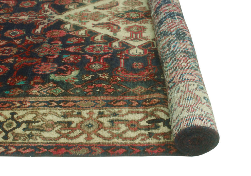 Fine Vintage Distressed Buckley Navy/Ivory Runner, 4'3x9'10