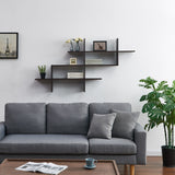 Danya B. 3-Tier Modern Ladder Cantilever Cubby Accent Wall Shelf, Walnut