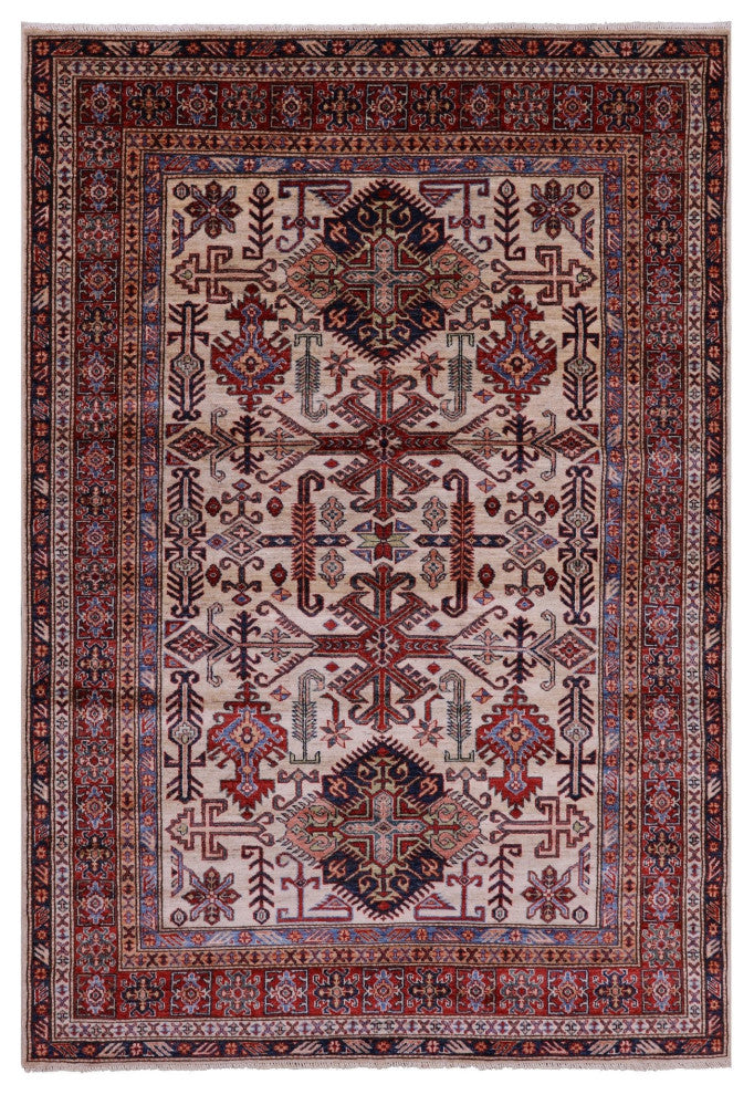 Super Kazak Hand Knotted Wool Rug 6' 0" X 8' 8" Q10528