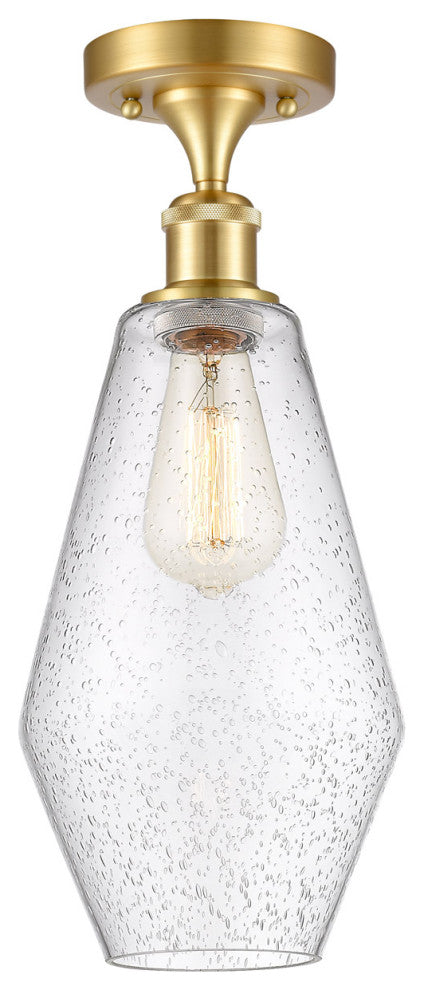 Innovations 516-1C-SG-G654-7-LED 1-Light Semi-Flush Mount, Satin Gold