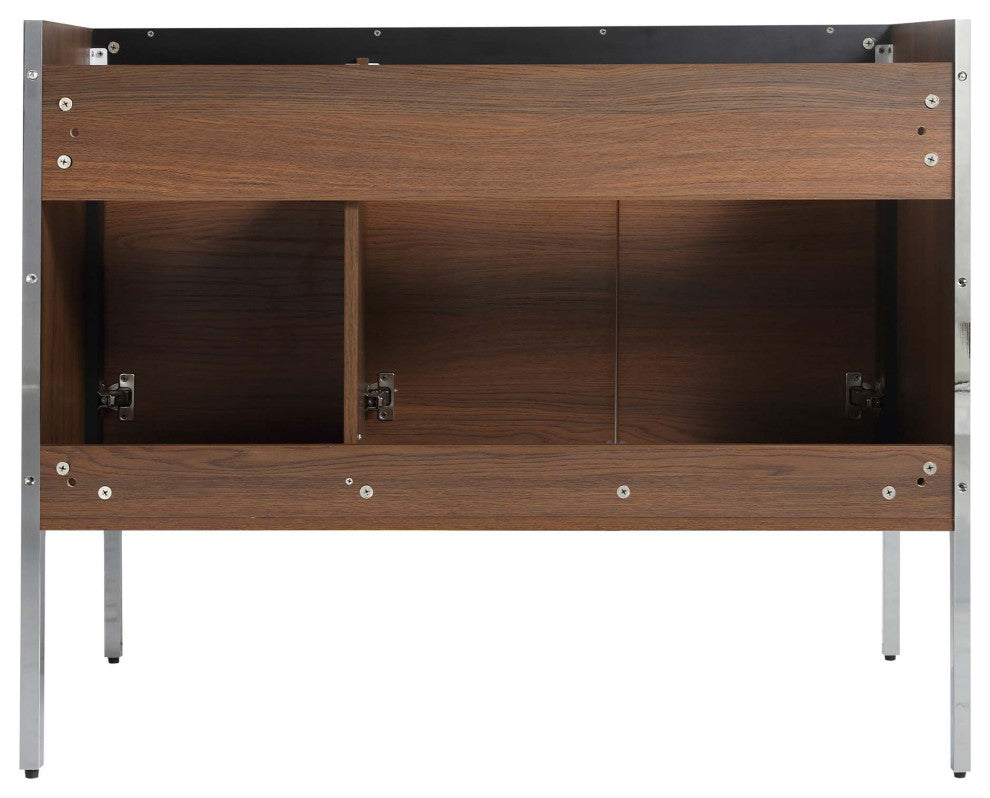 Oakville Bath Vanity, Ceramic Sink, Walnut Ebony, 42 Inch, Chrome Hardware