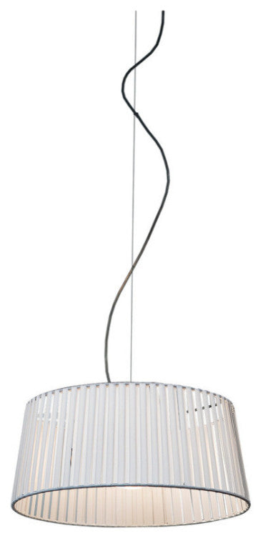 Ribbon Pendant, White Shade, 15.74"