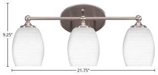 Capri 3-Light Bath Bar, Brushed Nickel/White Matrix