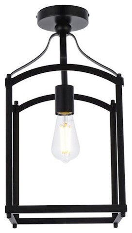 Living District Janet 1-Light Flush Mount Black