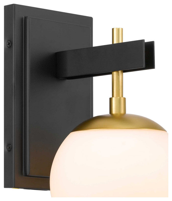 Allie 1-Lt Bath - Black/Satin Brass