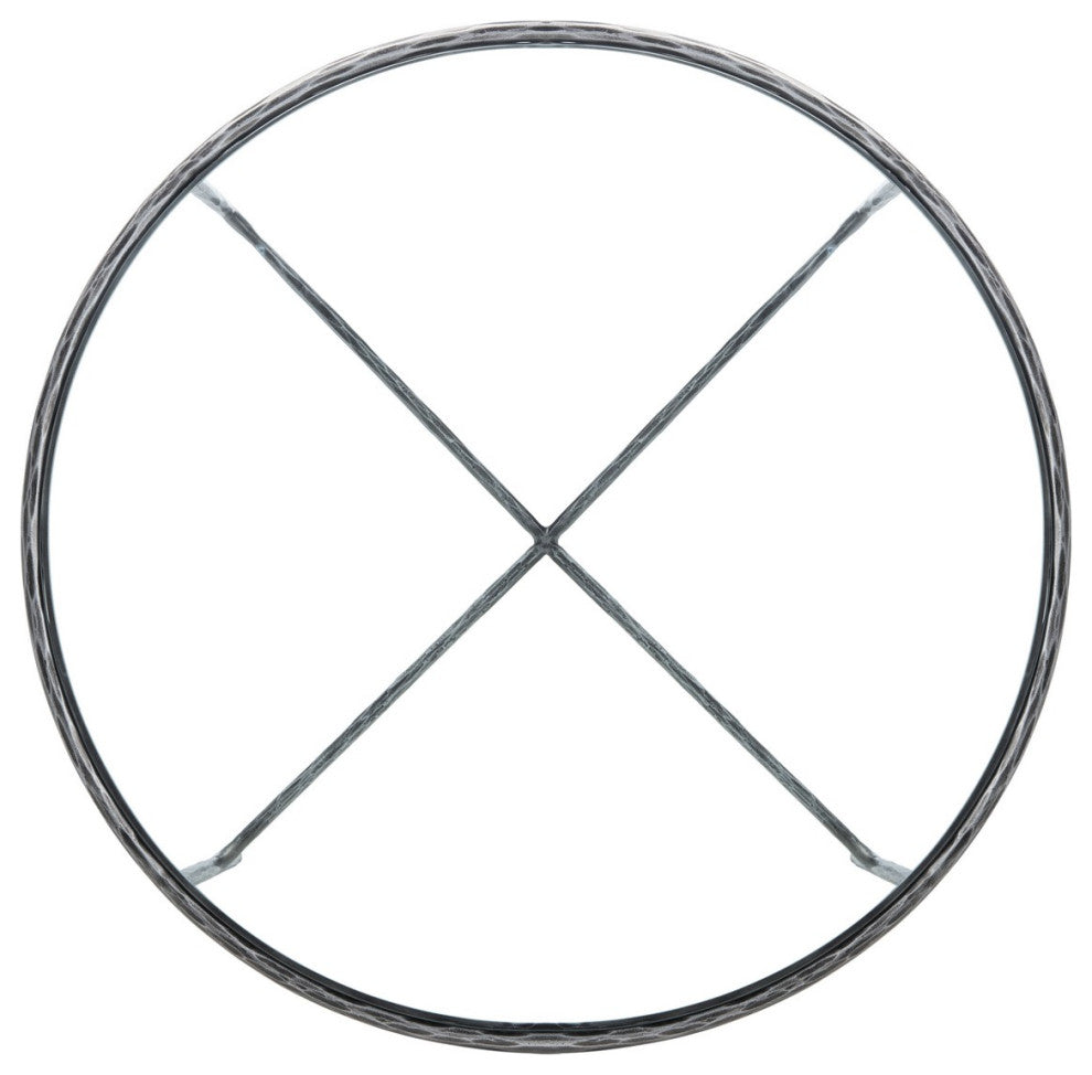 Safavieh Couture Jessa Round Metal Coffee Table, Silver