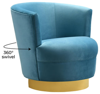 TOV Furniture Noah Lake Blue Swivel Chair