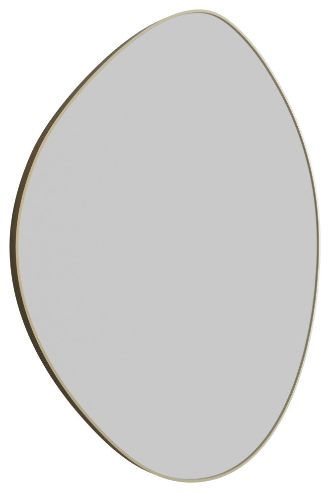 Starla 28 in. x 36 in. Pebble Mirror, Satin Brass