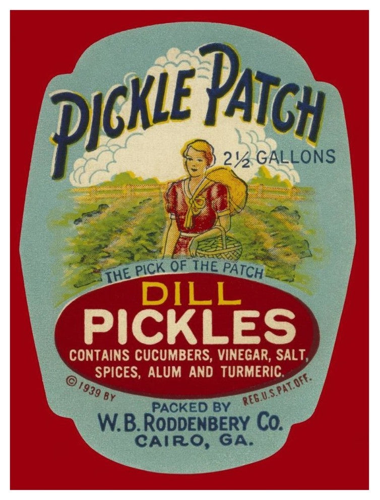 "Pickle Patch Dill Pickles" Digital Paper Print by Retrolabel, 32"x42"
