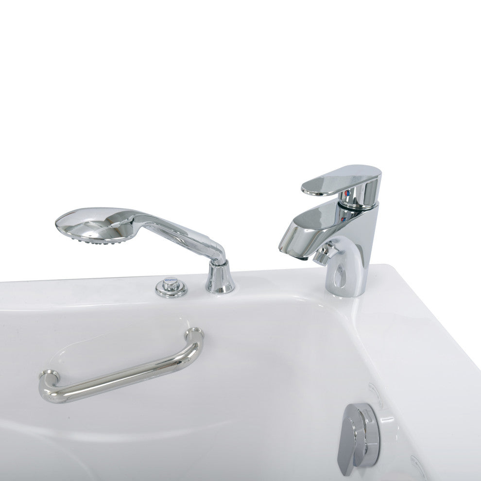 Ella Monaco 32"x52" Acrylic Walk-In-Bathtub, Outswing Door, 2 Piece Faucet