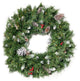 24" Mixed Spruce LED Artificial Christmas Wreath, Green
