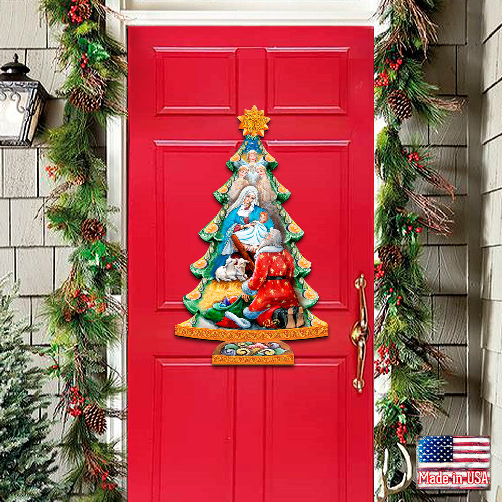 Adoration Nativity Tree Wooded