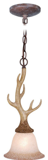 Vaxcel Lodge 1 Light Mini Pendant with French Scavo Glass