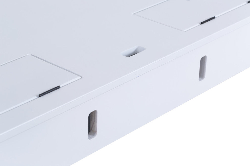 Memomad Bali Home Office Solid Wood Desk with Drawers (Off-White)