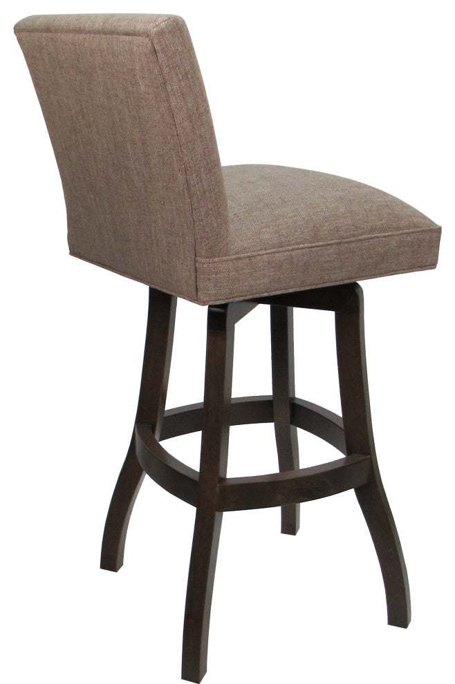 Swivel Wood Counter, Bar or Extra Tall Stool - Sommerville on S-Base, Basin Beige - Dark Walnut, 30"