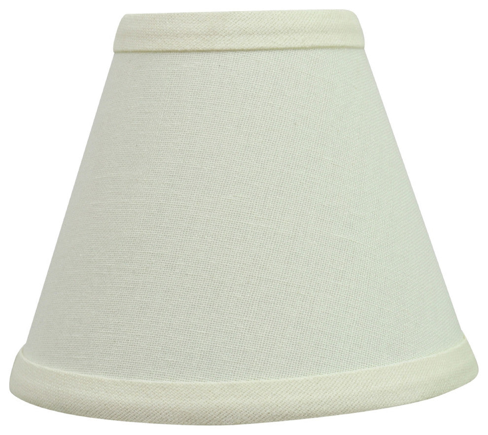 32045-6 Hardback Empire Chandelier Clip On Lamp Shade Vanilla Linen 3"x6"x5"