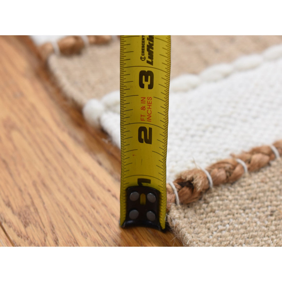 Tan Color, 100% Wool, Hand Woven, Natural Undyed Wool Rug, 2'x3'