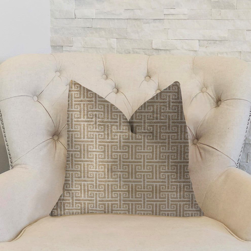 Emperor Gray and Beige Luxury Throw Pillow, 26"x26"