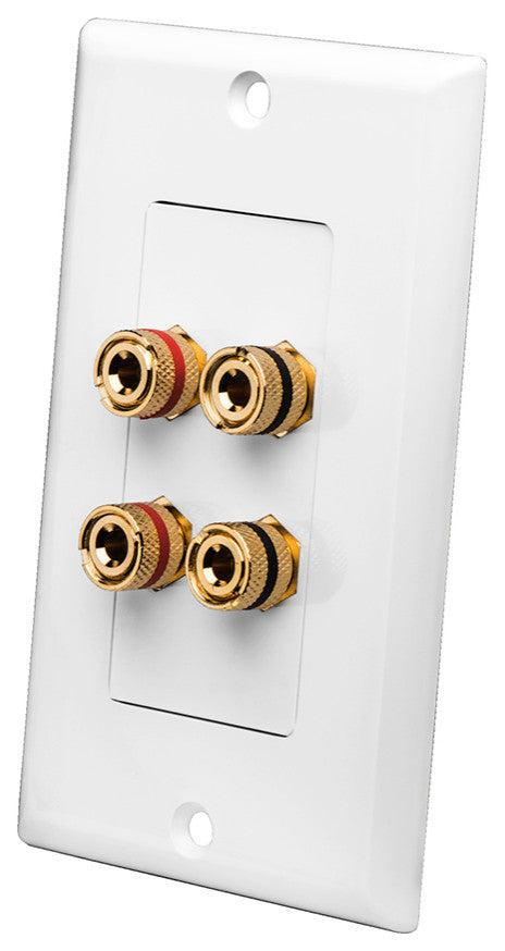 4 Terminal Decora Speaker Binding Wall Plate