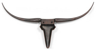 Treutlen Lanier Handcrafted Aluminum Bull Wall Decor, 48 W X 4 D X 24 H