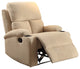 Benzara BM154337 Rosia Homey Recliner , Beige Linen