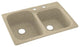 Swan 33x22x9 Solid Surface Kitchen Sink, 2-Hole, Prairie