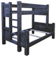Barnwood Style Timber Peg Bunk Bed, Smokey Gray, Full Over Full