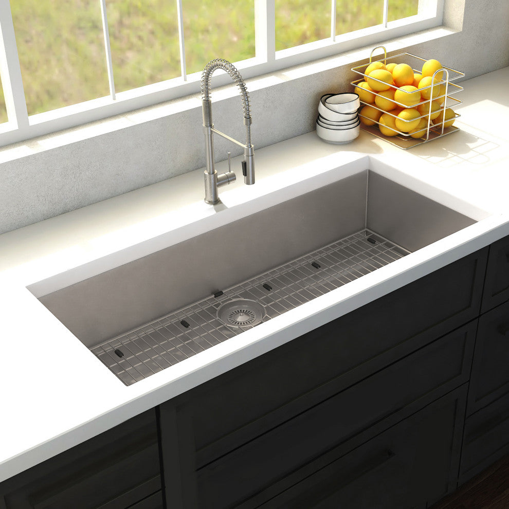ZLINE Undermount Single Bowl Sink in Stainless Steel with Bottom Grid