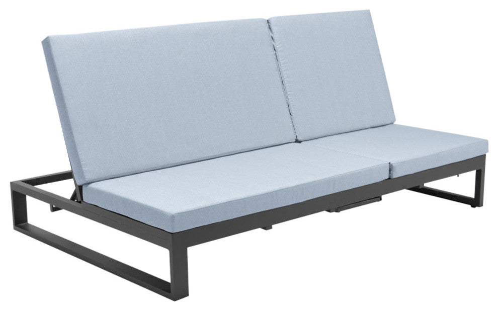 LeisureMod Chelsea Convertible 2-in-1 Sofa and Double Chaise Lounge, Light Gray