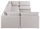Mackenzie Linen Textured Fabric 6-Piece Modular U-Shaped Sectional, Beige