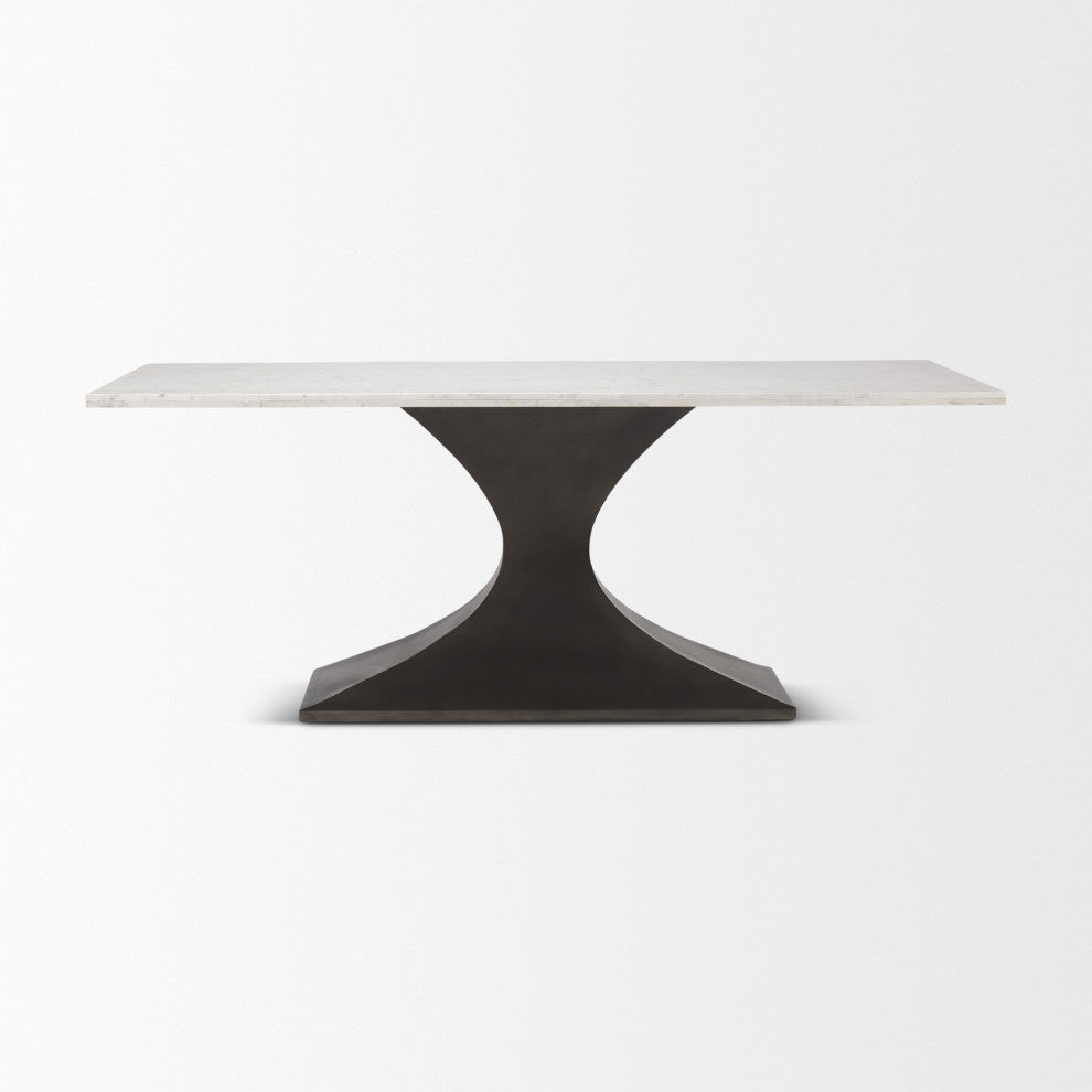 Maxton 79.0L x 39.0W x 30.0H Marble Top Dining Table