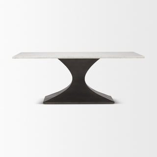 Maxton 79.0L x 39.0W x 30.0H Marble Top Dining Table