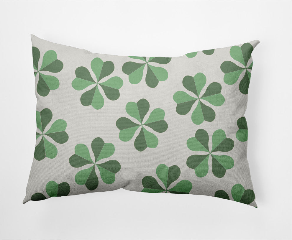Lucky Patch St. Patrick's Day Lumbar Pillow, Laurel Tree Green, 14x20"