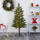 5' Fairbanks Fir Faux Xmas Tree W/Warm, Multifunction Lights & Bendable Branches
