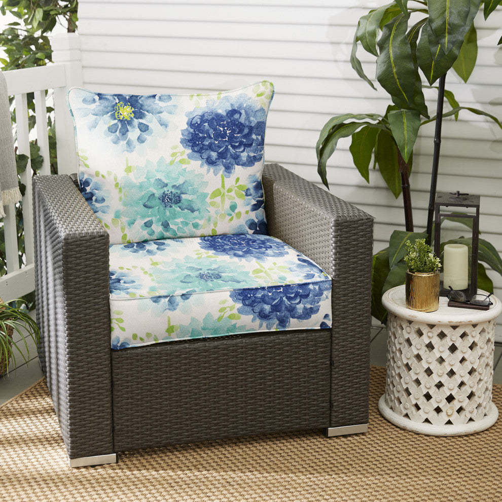 Sorra Home Gardenia Seaglass Corded Pillow and Cushion Set 25"x25"x5"
