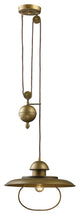 Farmhouse 1-Light Pulldown Pendant, Antique Brass
