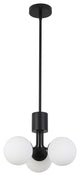 DAINOLITE AMA-153P-MB 3 Light Halogen Pendant Matte Black with White Opal Glass