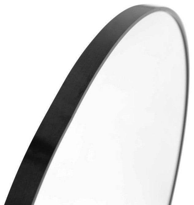 Julianne Large Accent Mirror Metal Framed Wall Mirror, Black, 24"