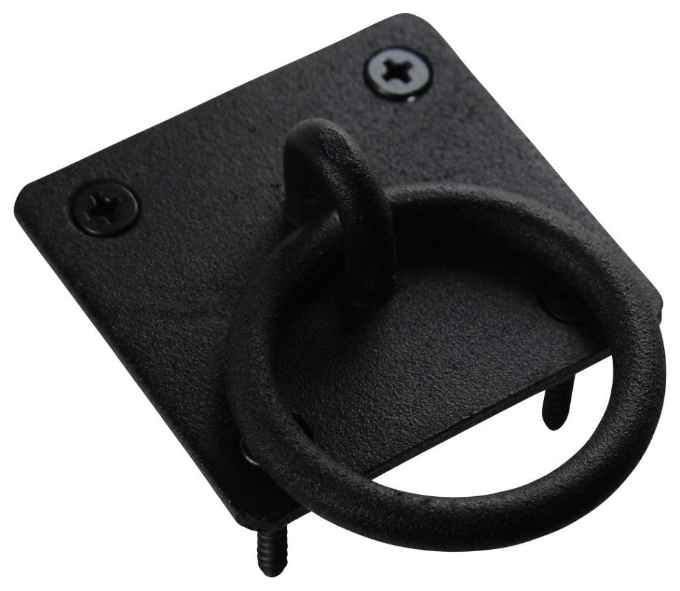 12 Black Cast Iron Ring Cabinet Pull Hardware Rustic Drop Style Pack of 12