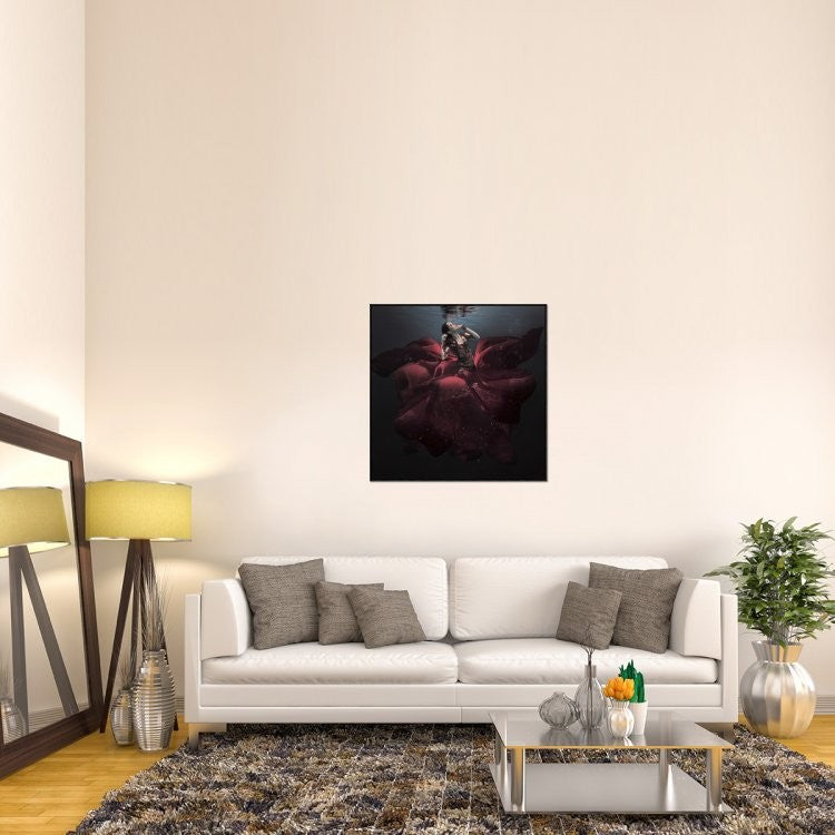 "The Lady In Red" Framed Canvas Giclee by Martha Suherman, 37x37"
