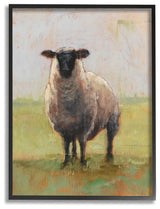 Stupell Industries Painterly Away From Flock Sheep, 24"x30", Black Framed