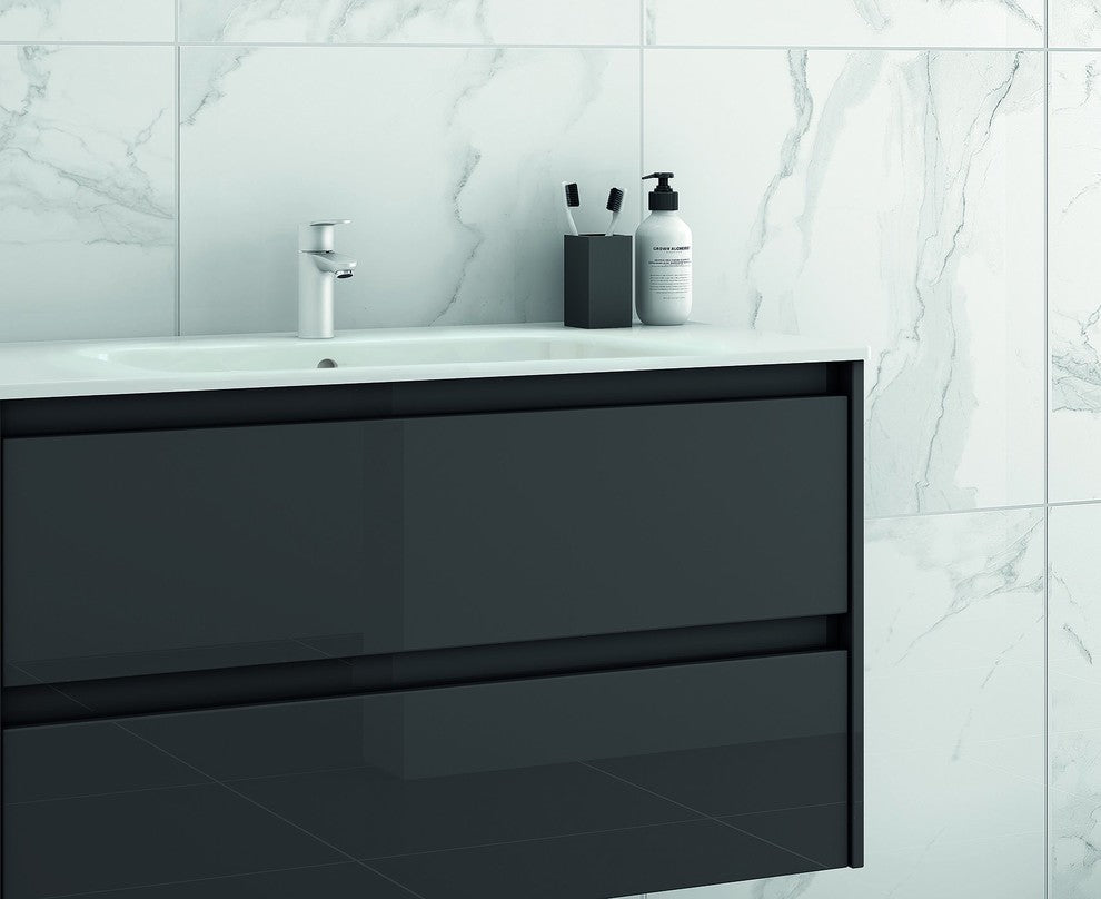 Modern Floating Bath Vanity Sensation Grey, 48" Double Sink