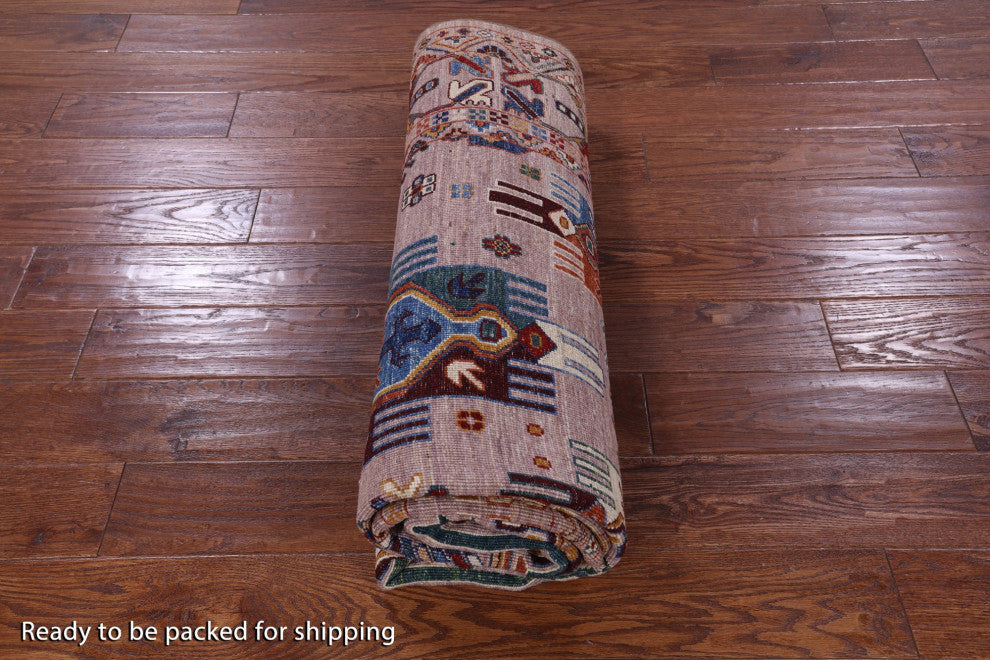 5' 8" X 8' 4" Handmade Tribal Fine Serapi Wool Rug - Q12223